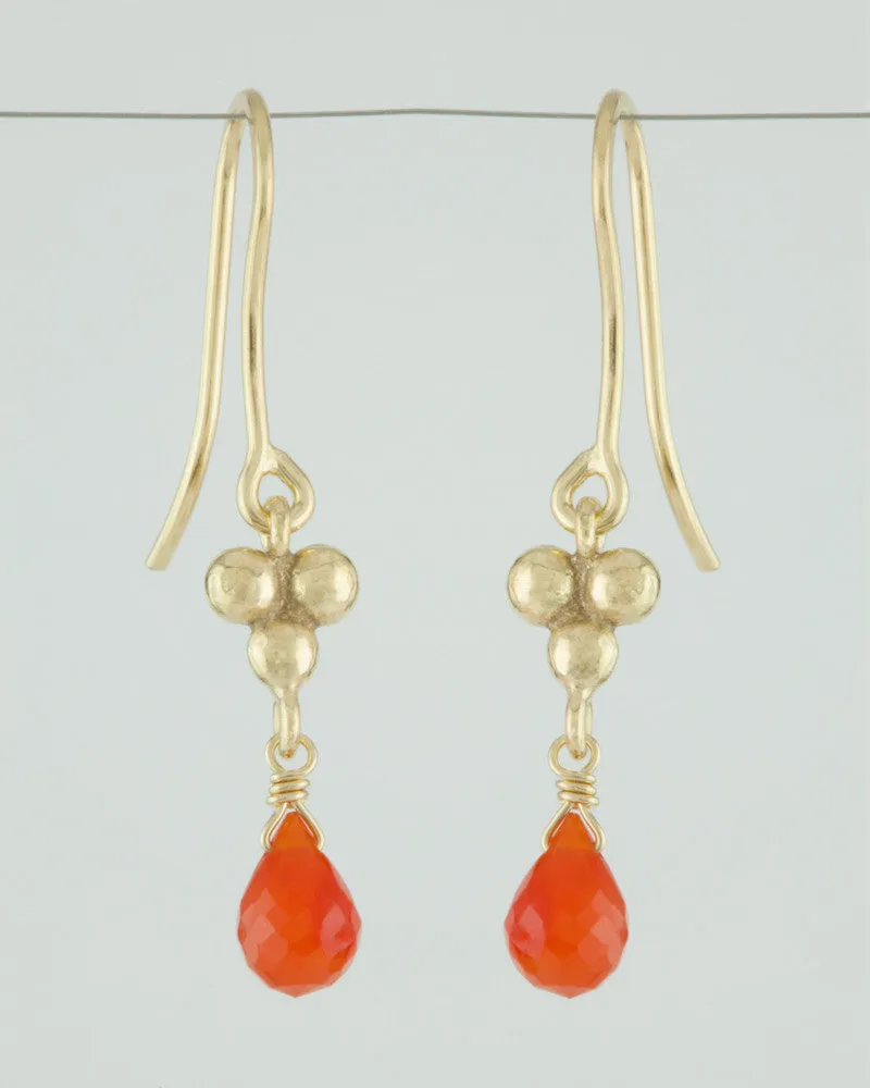Triple Granulation Gemstone Drop Earrings
