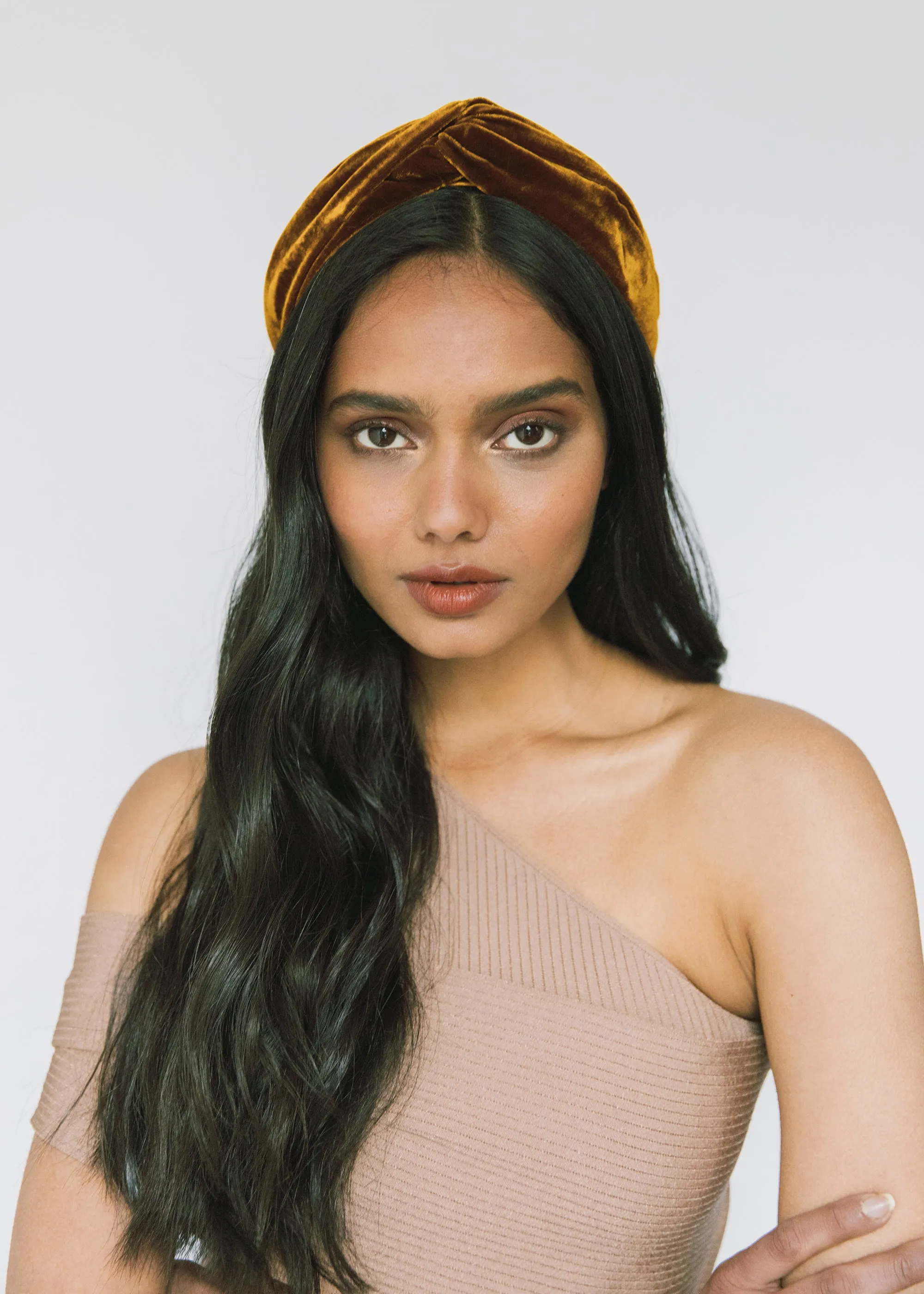 Twist Headband in Velvet -- Topaz