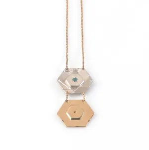Two Hexagon Necklace