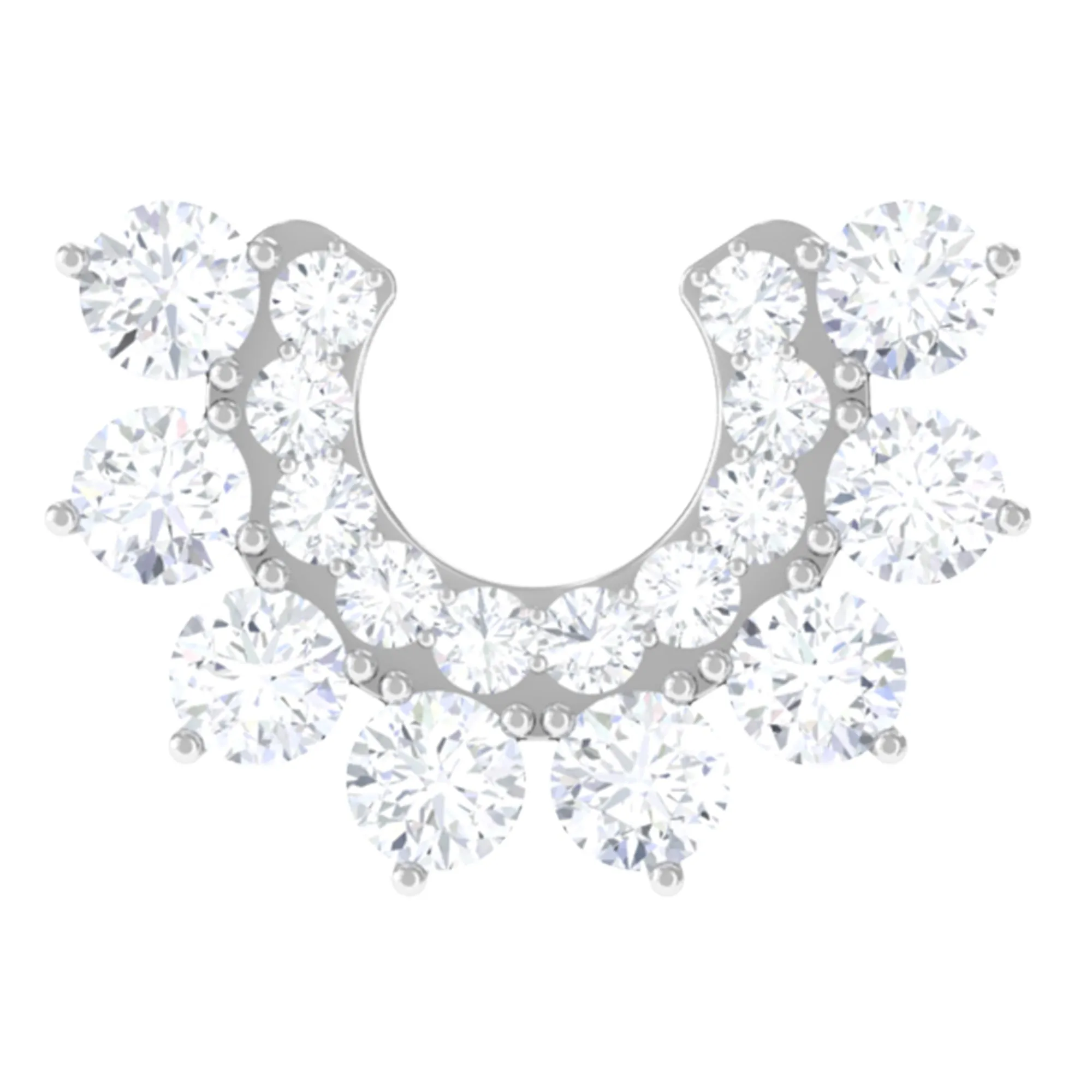 Unique Diamond Curved Earring for Helix Piercing