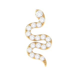 Unique Moissanite Snake Crawler Cartilage Earring in Gold