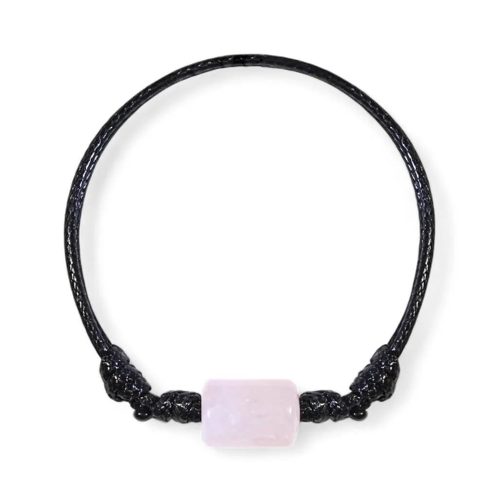 Unisex Rose Quartz Cylinder Bracelet