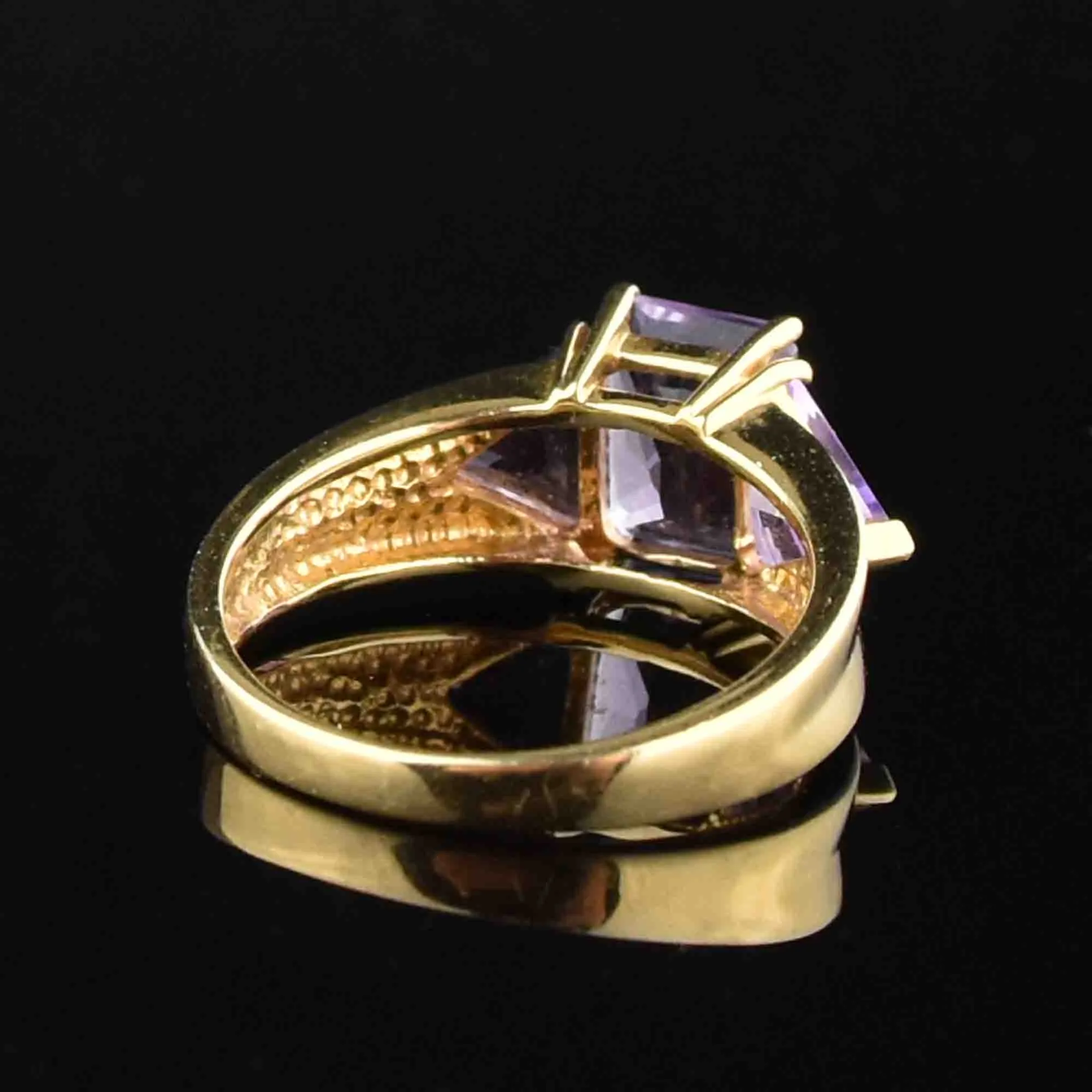 Vintage 14K Gold Amethyst Statement Ring