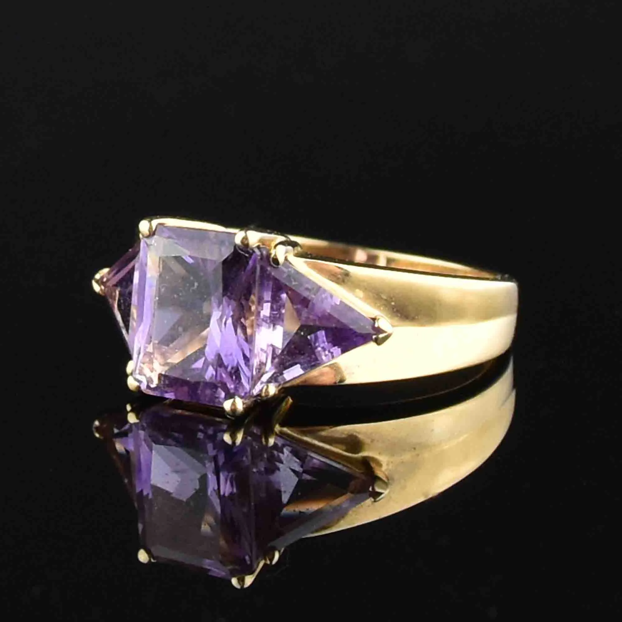 Vintage 14K Gold Amethyst Statement Ring