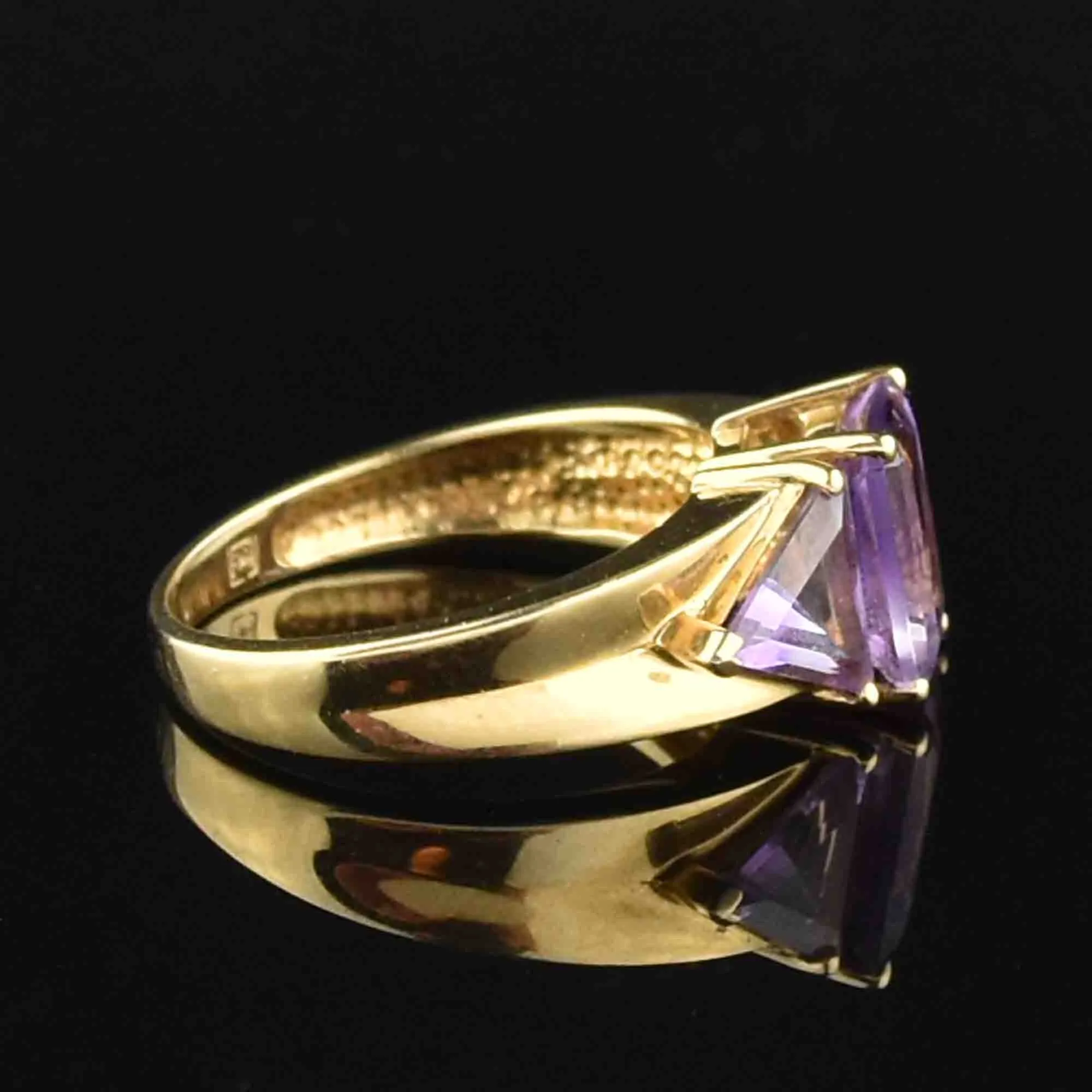 Vintage 14K Gold Amethyst Statement Ring