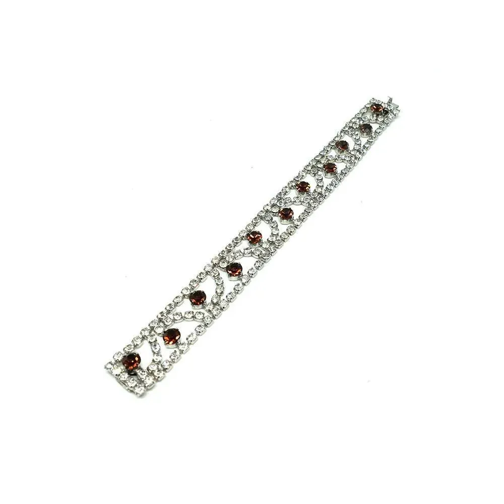 Vintage 1950s Amber Diamante Bracelet