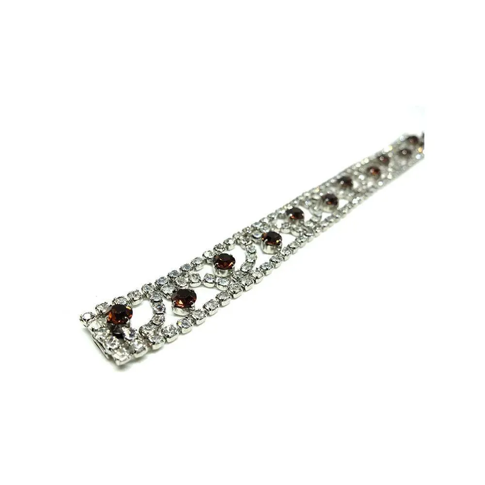 Vintage 1950s Amber Diamante Bracelet