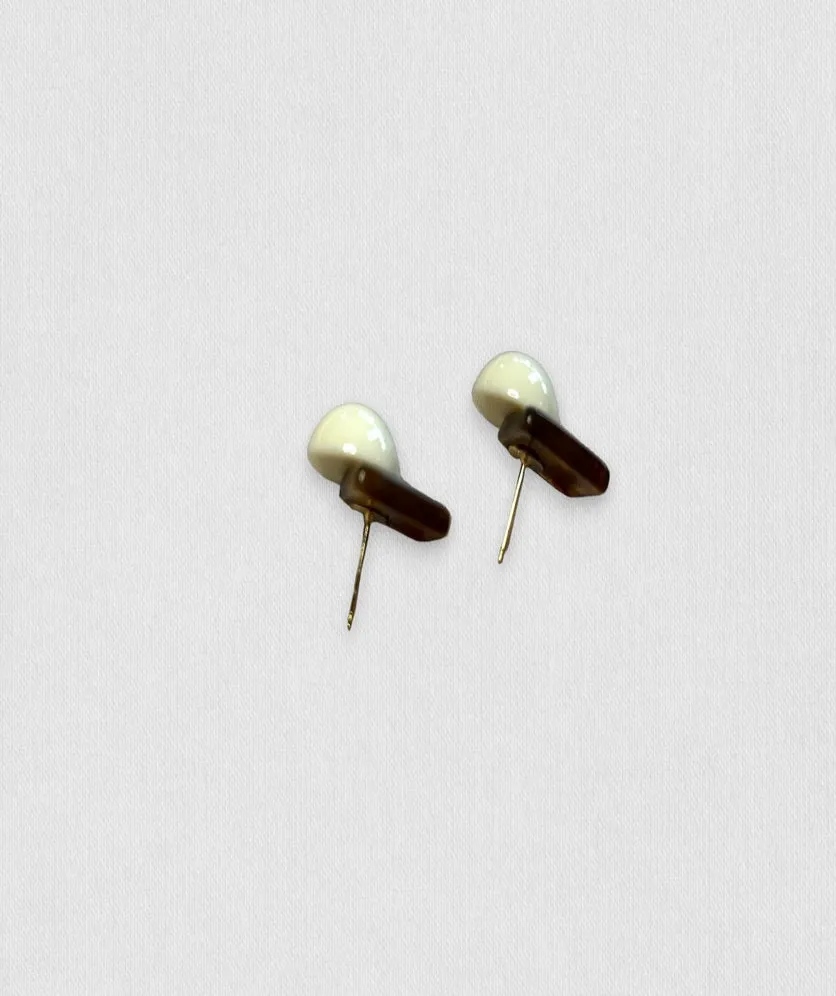 Vintage Resin Stud Earrings Geometric