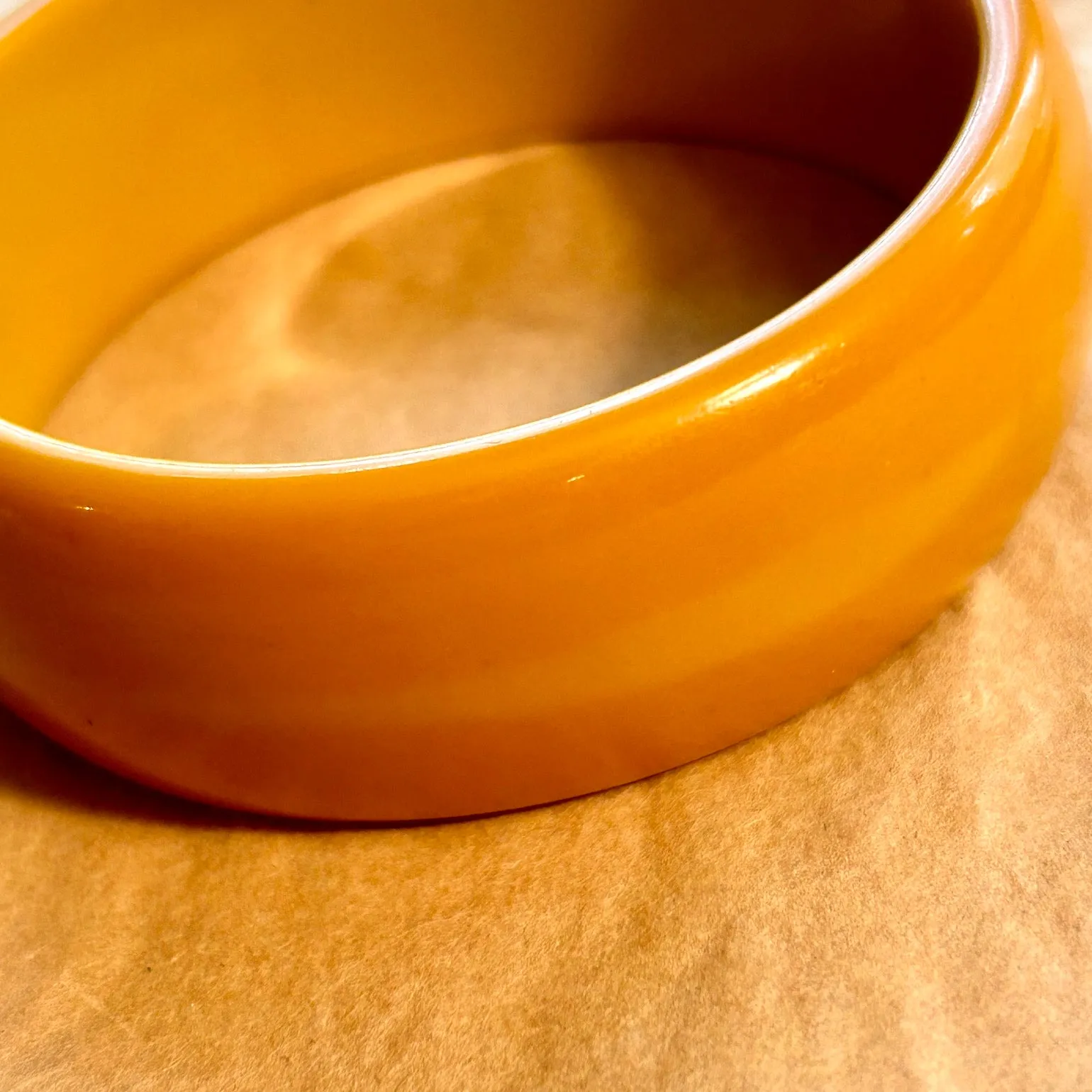 Wide Bakelite Bangle, Butterscotch Color
