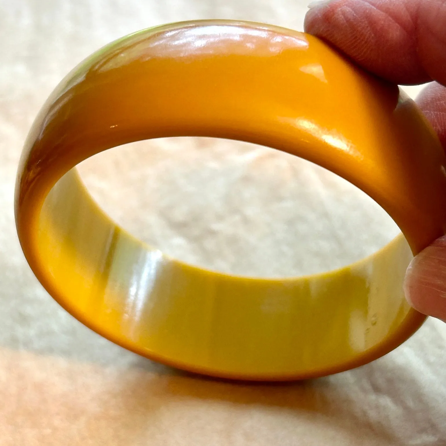 Wide Bakelite Bangle, Butterscotch Color