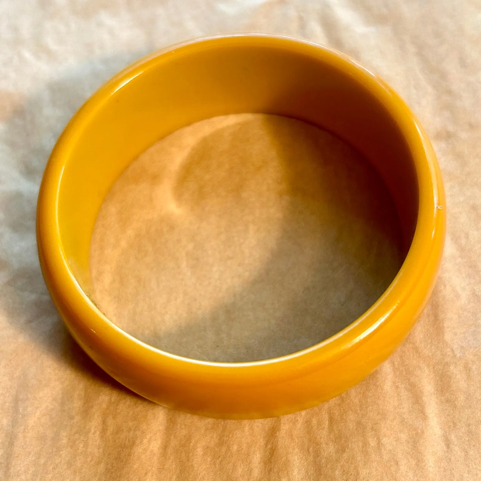 Wide Bakelite Bangle, Butterscotch Color