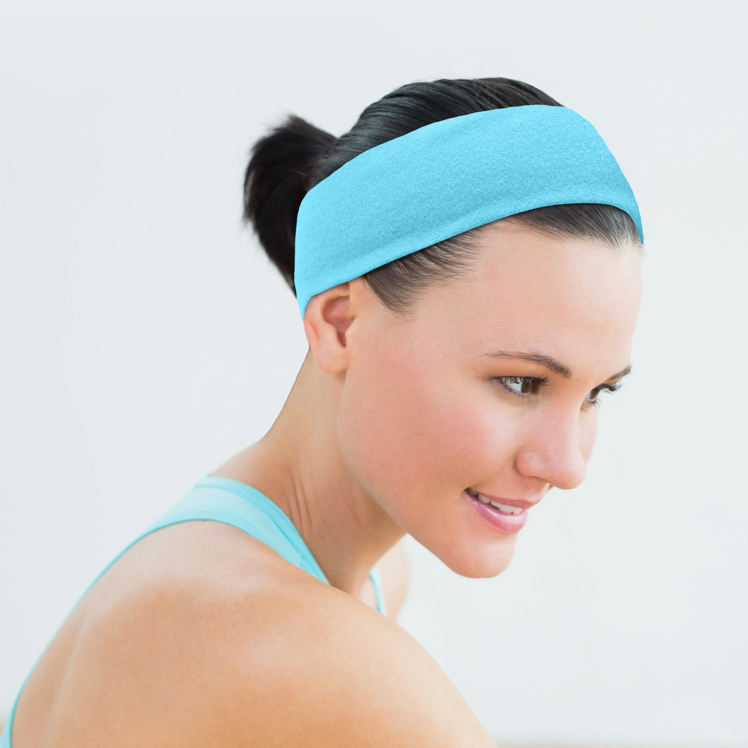 Women's Headbands Cotton Jersey 3" Wide Yoga Fitness Fashion Made in the USA Navy