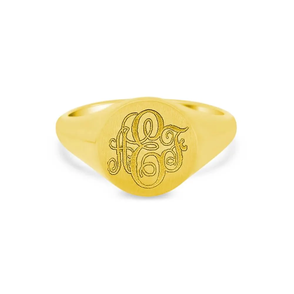 Women's Round Signet Ring - Medium