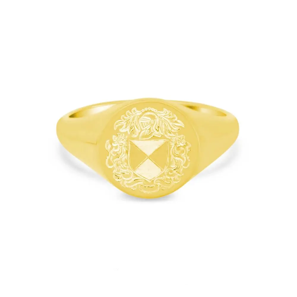 Women's Round Signet Ring - Medium