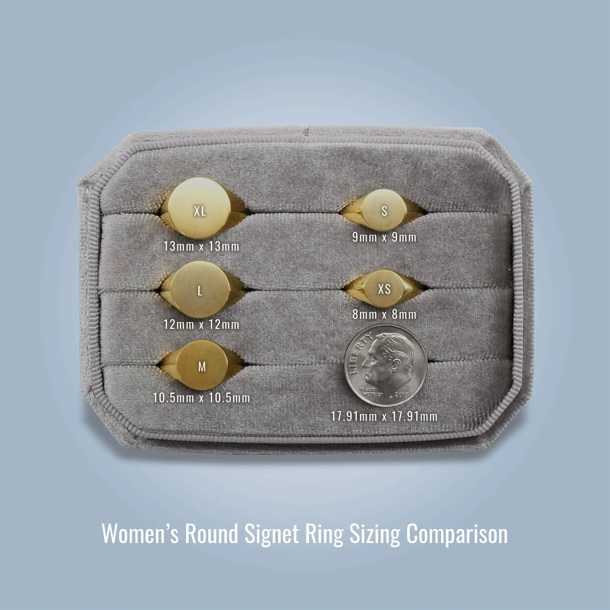 Women's Round Signet Ring - Medium