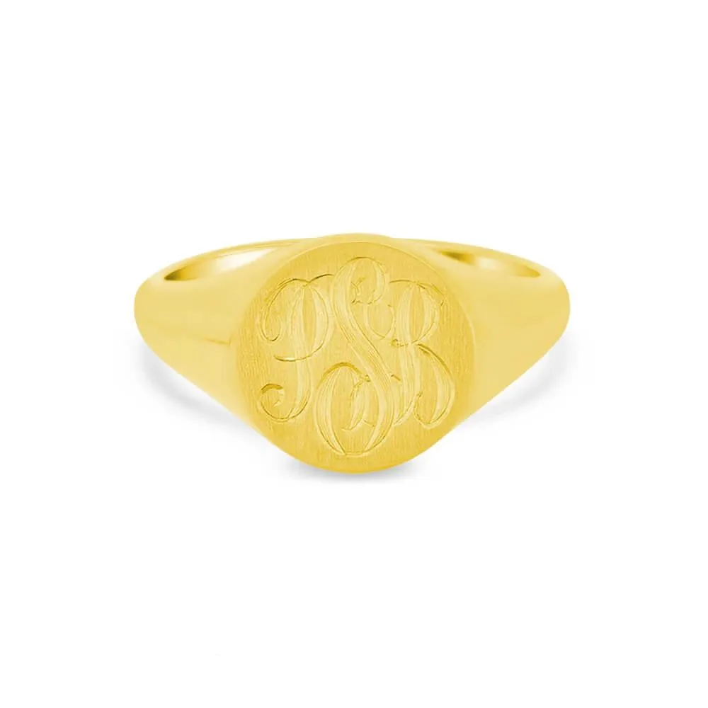 Women's Round Signet Ring - Medium