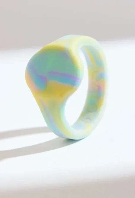 Women’s Tie Dye Signet Silicone Ring