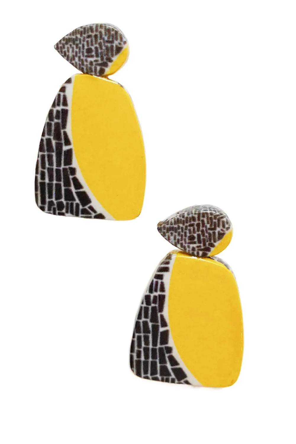 Yellow and Black Earrings