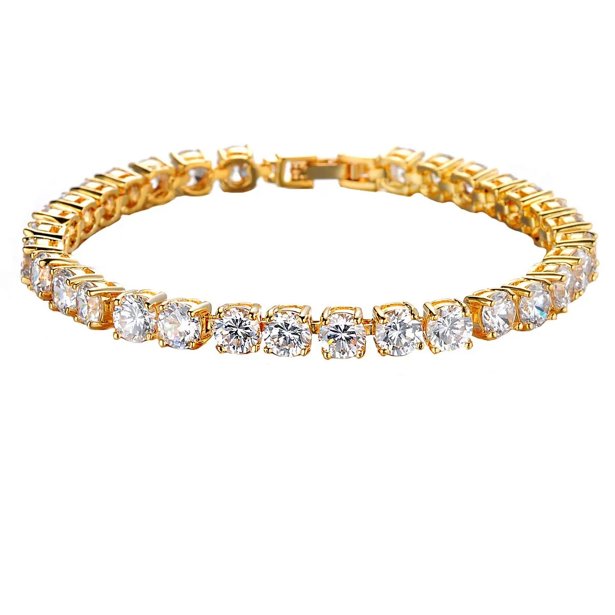 Yellow Chimes Crystal Bracelet Swarovski 18K Gold Plated Circle Chain Bracelet for Women and Girls