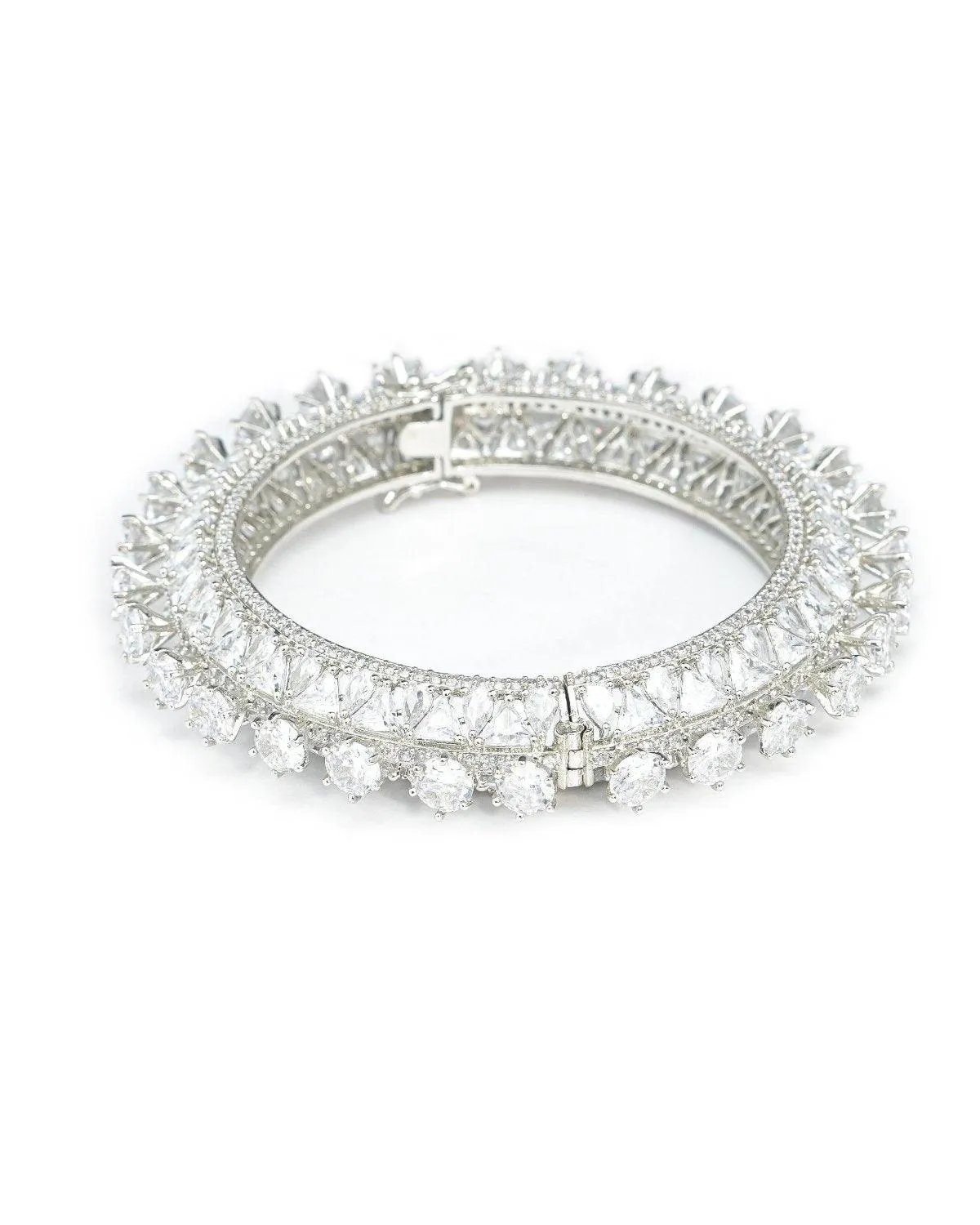 Zevarly Dazzling White Crystal AD Kada
